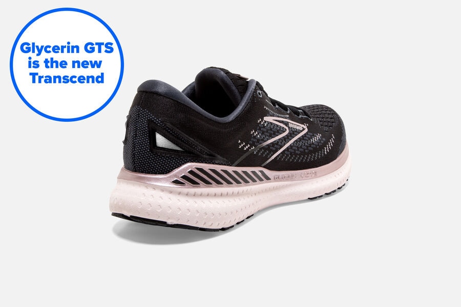 Brooks Glycerin GTS 19 Road Running Shoes Womens Black/Pink 472586-EMR